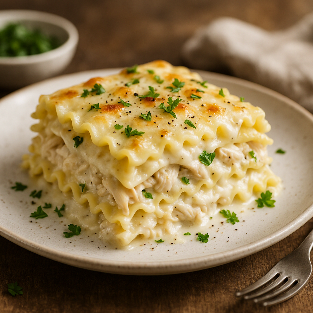 creamy chicken alfredo lasagna 1