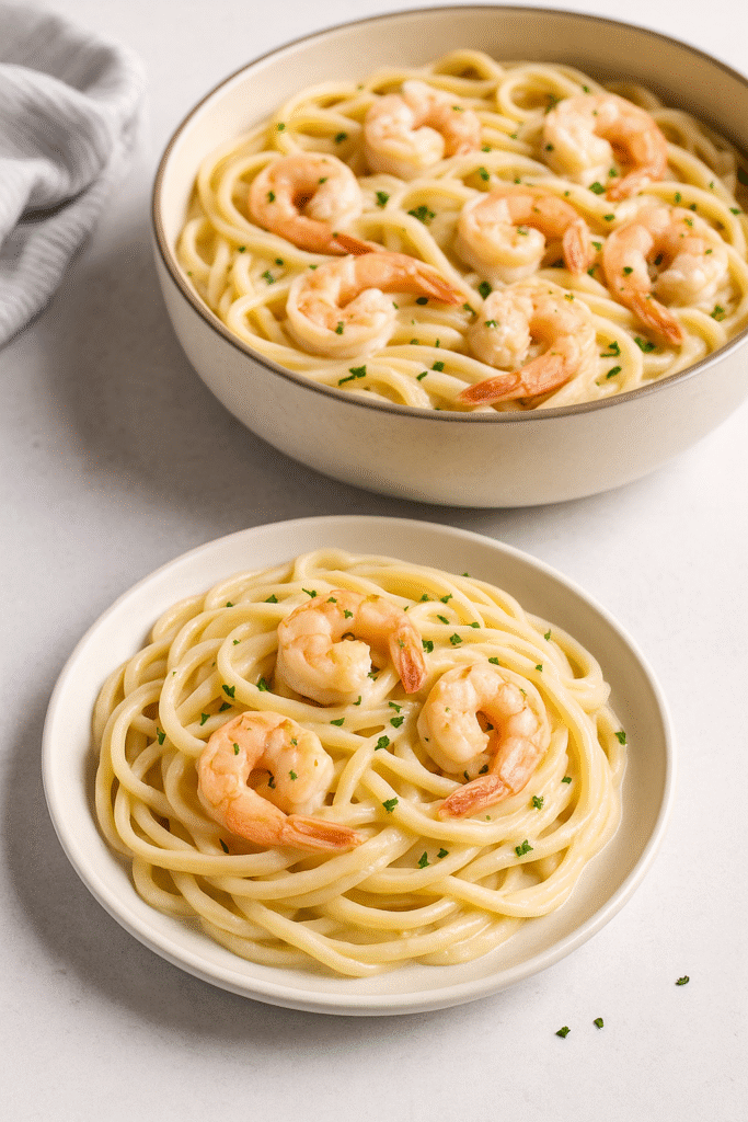 garlic and shrimp fettuccini 1