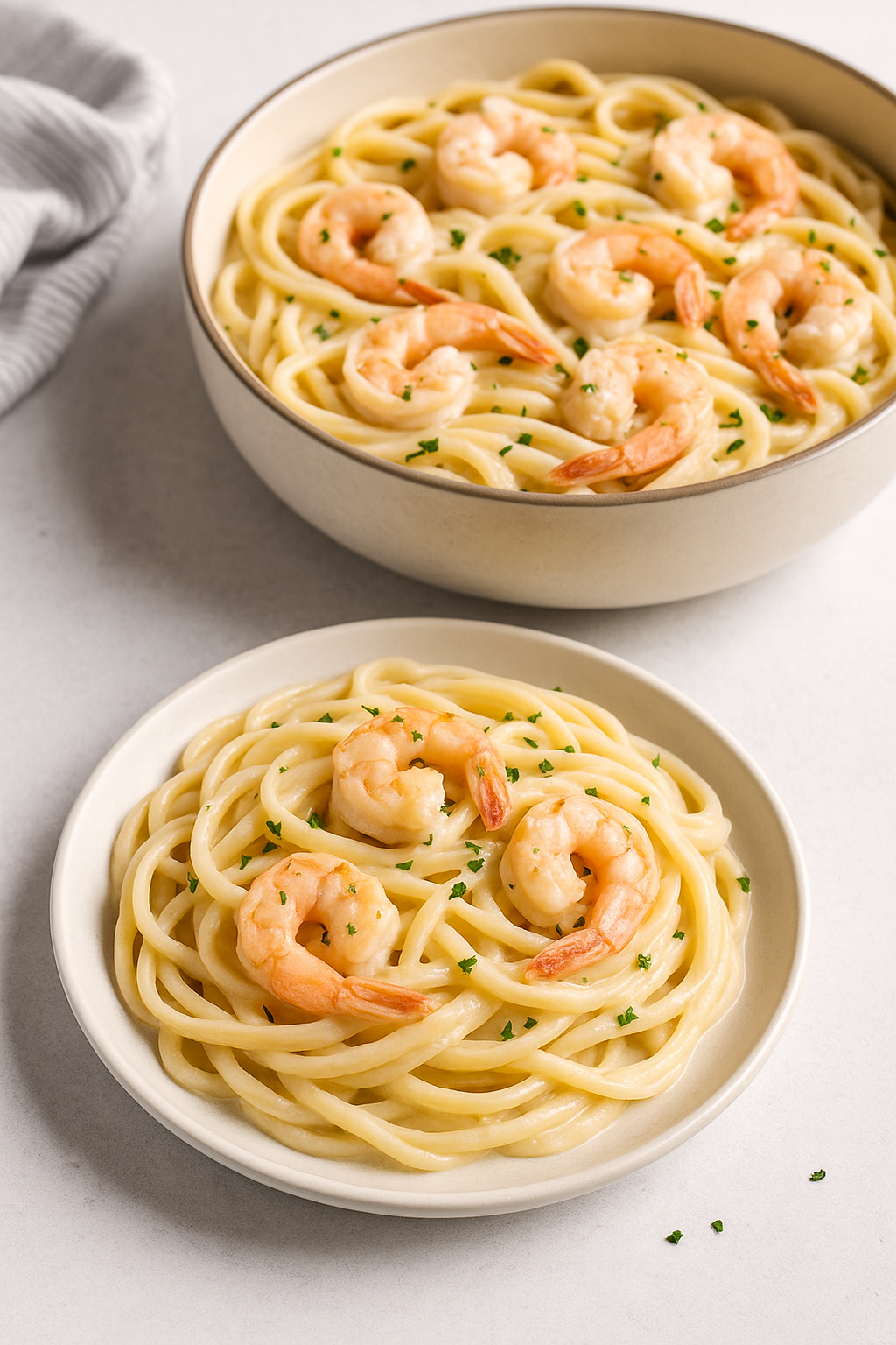 garlic and shrimp fettuccini 1