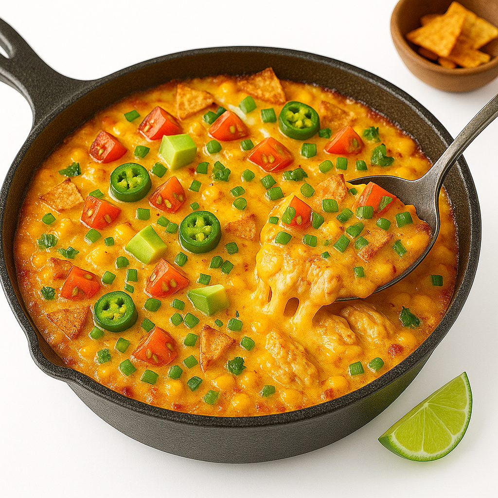 creamy chicken queso bake